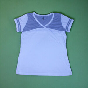 Imagin8 Womens White Grey Baseball Tee Large